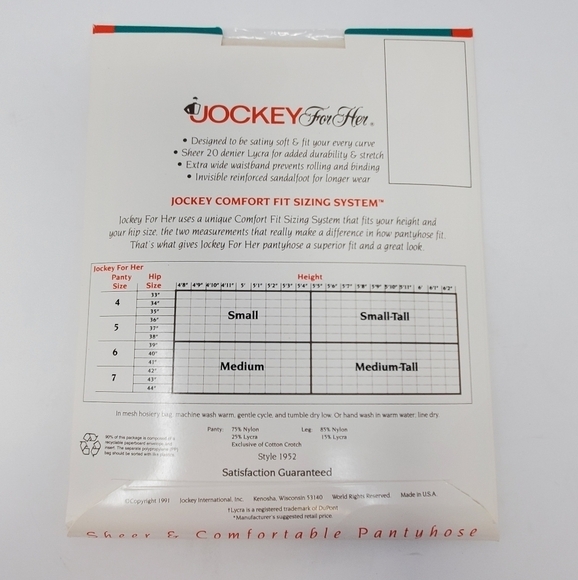 NOS VINTAGE JOCKEY FOR HER LOT OF 3 HOISERY PANTYHOSE NYLON STOCKINGS WOMEN - Picture 4 of 15